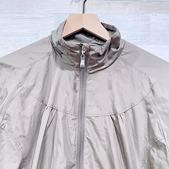 Merrell Aeroblock Windbreaker Jacket Olive Green Mock Neck Lined Mens Small - Picture 2 of 7